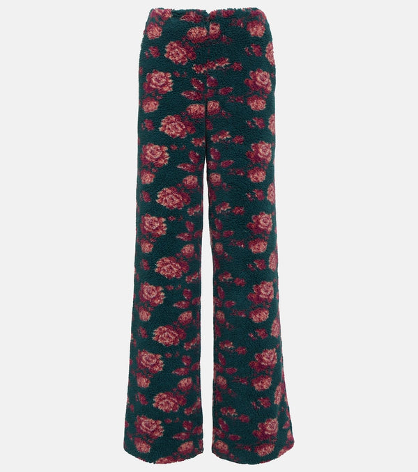 Magda Butrym High-rise floral teddy straight pants | LYBSTORE