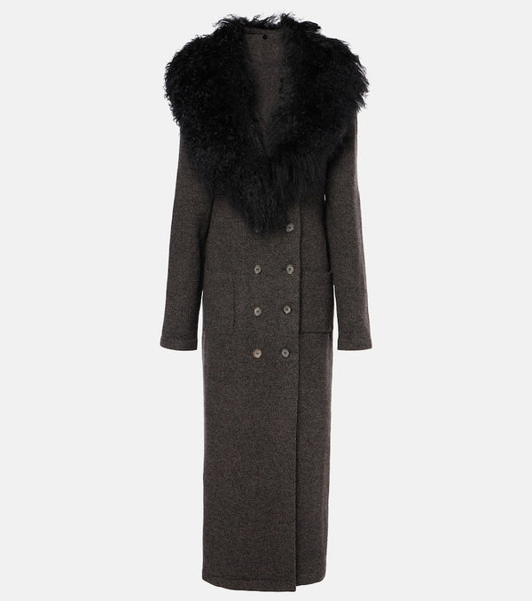 Magda Butrym Shearling-trimmed cashmere coat