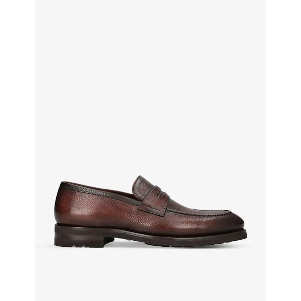 Magnanni Pebbled-texture leather loafers