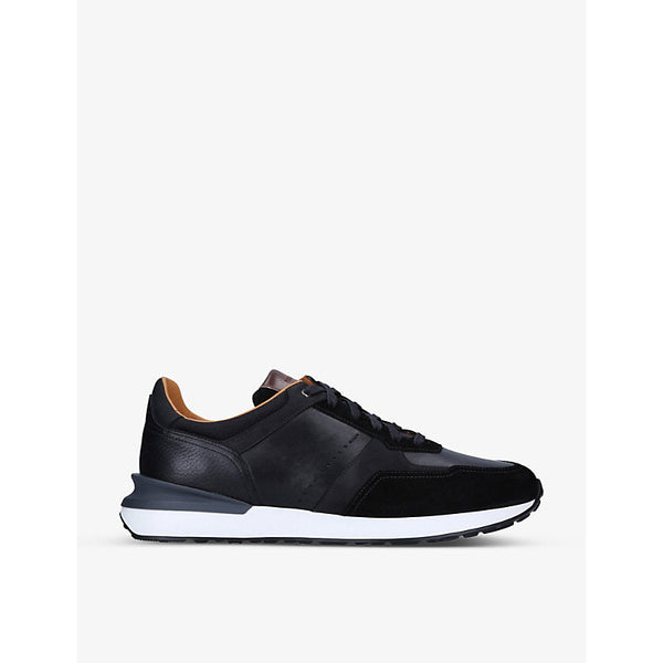 Magnanni XL Grafton leather and suede low-top trainers | LYBSTORE