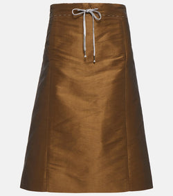 Maison Margiela A-line satin midi skirt