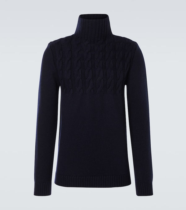 Maison Margiela Cable-knit wool turtleneck sweater