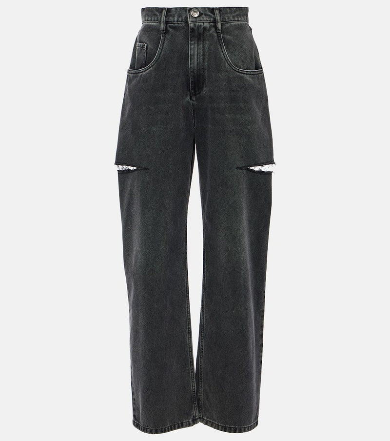 Maison Margiela Cutout high-rise tapered jeans