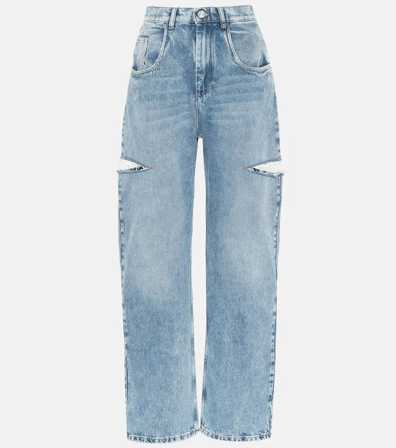 Maison Margiela Cutout high-rise wide-leg jeans | LYBSTORE