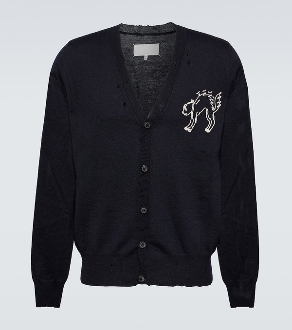 Maison Margiela Embroidered wool cardigan