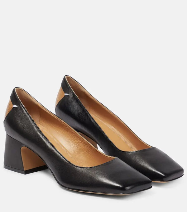 Maison Margiela Four Stitch leather court pumps | LYBSTORE