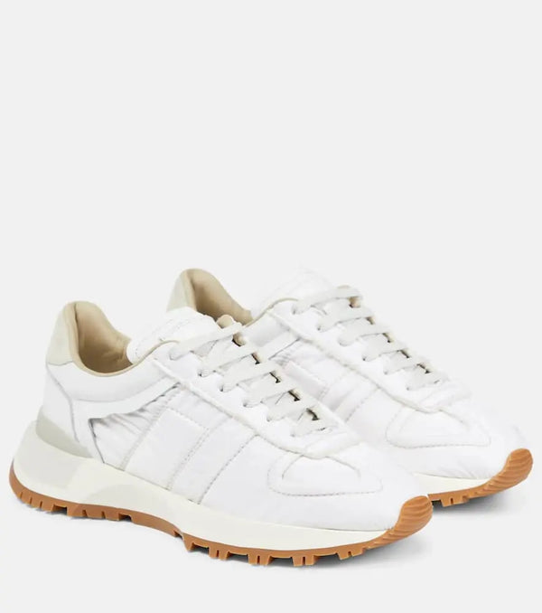 Maison Margiela Leather-trimmed sneakers | LYBSTORE