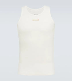 Maison Margiela Logo ribbed-knit cotton tank top