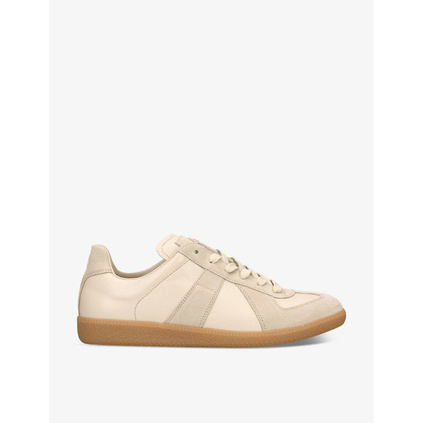 Mens Maison Margiela Replica panelled leather low-top trainers