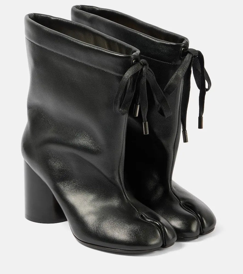 Maison Margiela Tabi drawstring leather ankle boots | LYBSTORE