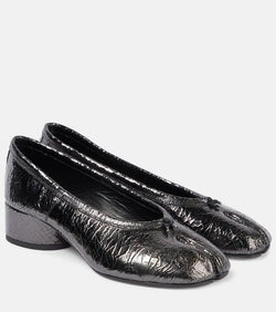 Maison Margiela Tabi metallic leather pumps | LYBSTORE