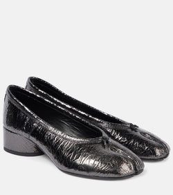 Maison Margiela Tabi metallic leather pumps