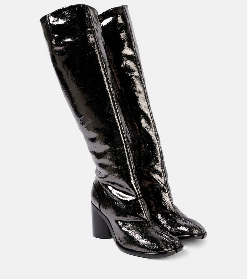 Maison Margiela Tabi patent leather knee-high boots