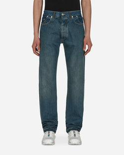 Maison Margiela Straight-Leg Faded Denim Pants Blue