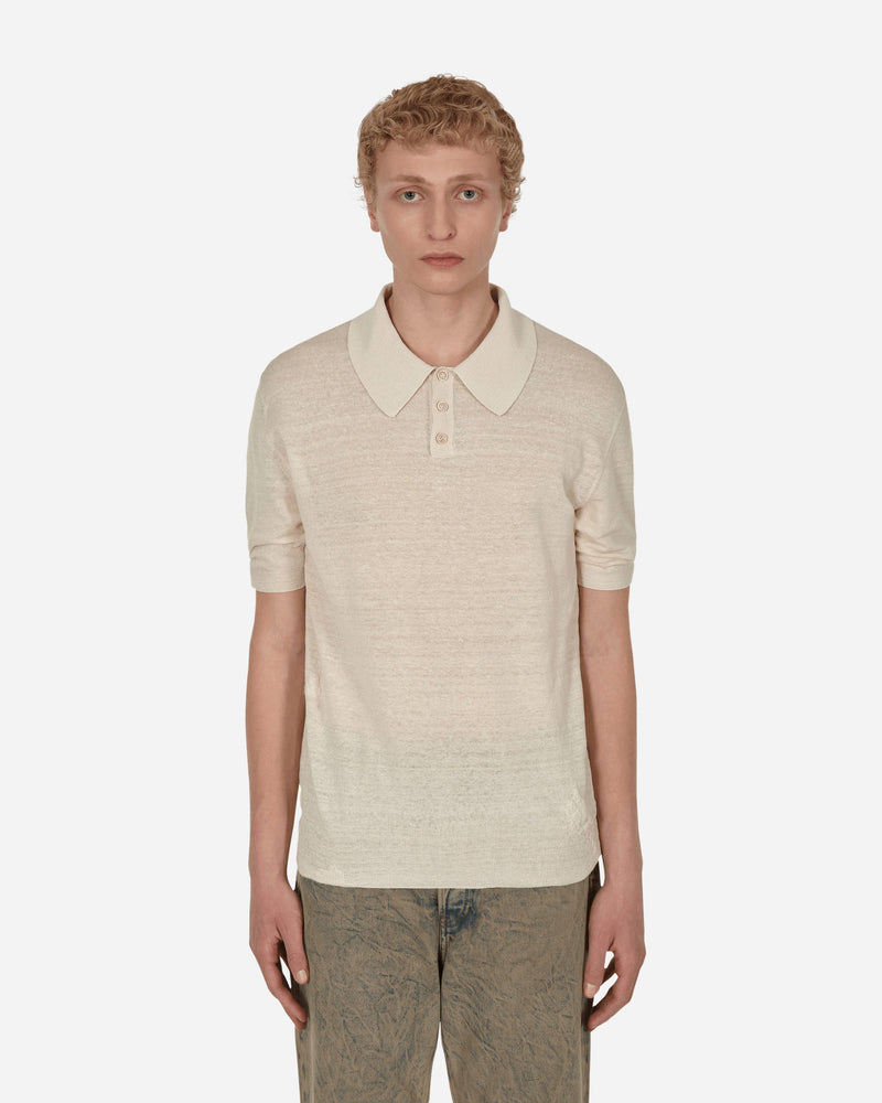 Maison Margiela Linen Polo Shirt White