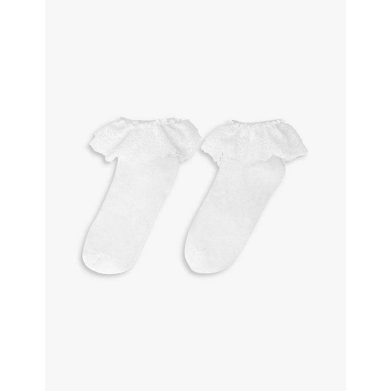 Womens Maje Bonneterie frilled cotton-blend socks