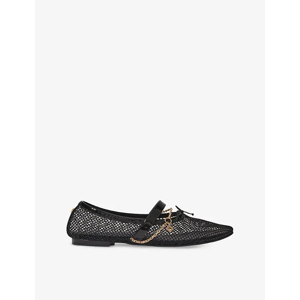 Maje Chain-embellished mesh ballet flats