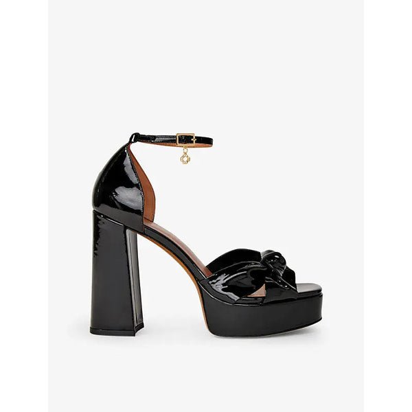 Maje Charm-embellished platform-heel patent-leather sandals