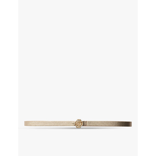 Maje Clover-buckle metallic leather belt | LYBSTORE