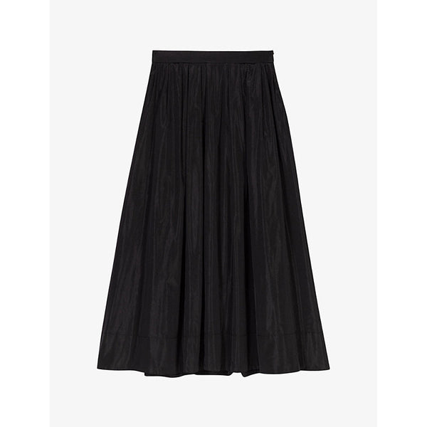 Maje Flared-skirt high-rise woven maxi skirt | LYBSTORE