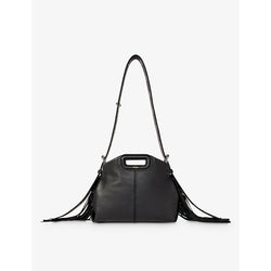 Maje Miss M mini logo-embossed leather shoulder bag | LYBSTORE