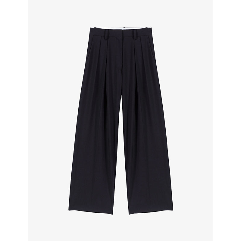 Maje Pakina high-rise straight-leg stretch-woven trousers | LYBSTORE