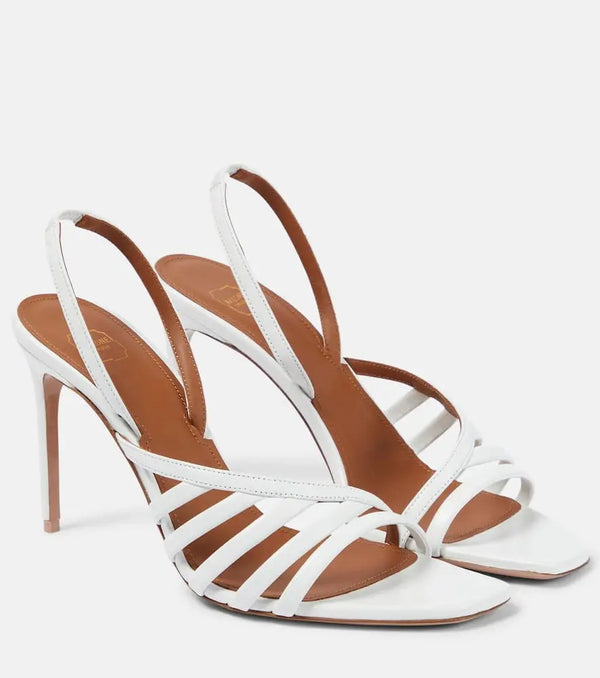 Malone Souliers Ama 90 leather slingback sandals | LYBSTORE