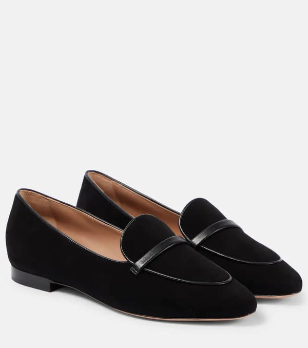 Malone Souliers Bruni leather-trimmed suede loafers | LYBSTORE