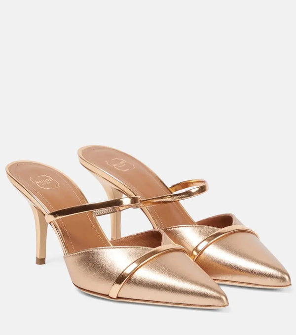 Malone Souliers Frankie 70 metallic leather mules | LYBSTORE