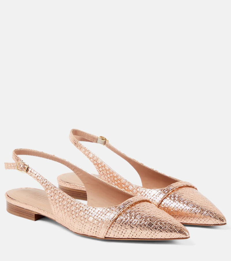 Malone Souliers Jama embossed leather slingback flats