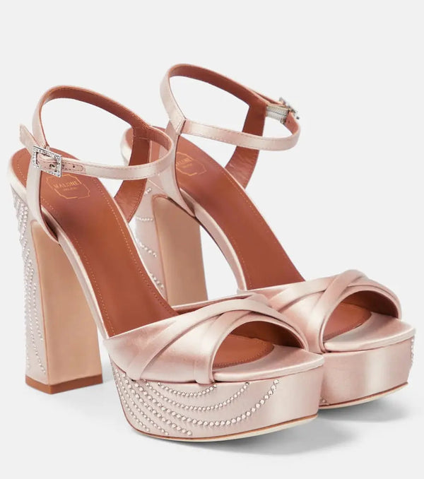 Malone Souliers Keaton embellished satin sandals