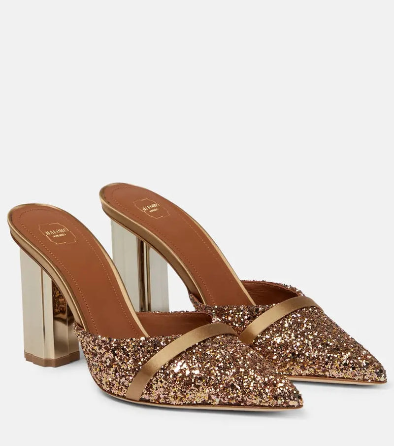 Malone Souliers Lexi glitter-embellished mules