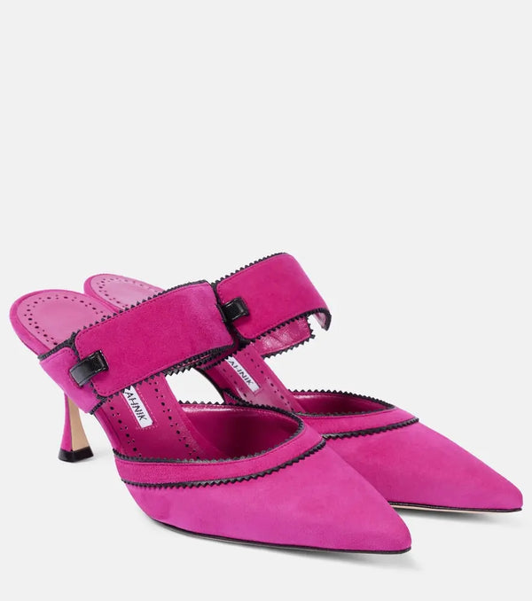 Manolo Blahnik Brontiamusa 70 suede mules | LYBSTORE