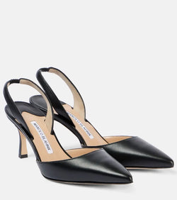 Manolo Blahnik Carolyne 70 leather slingback pumps | LYBSTORE