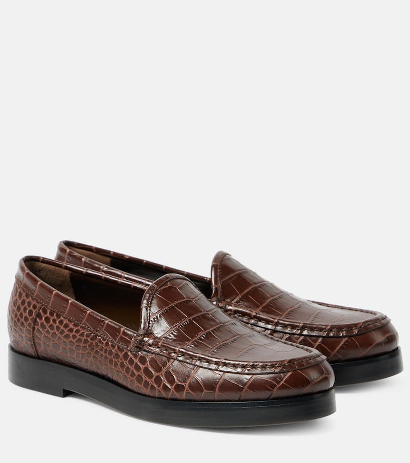 Manolo Blahnik Dinelio croc-effect leather loafers