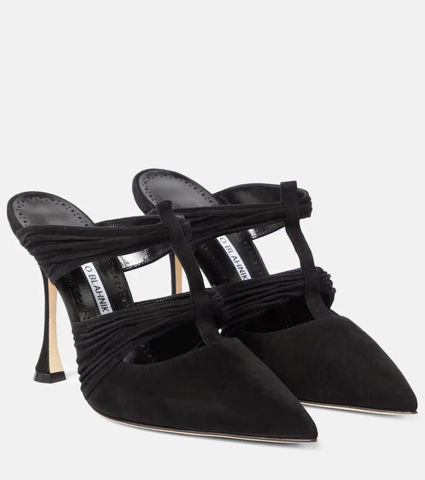 Manolo Blahnik Kerua suede mules | LYBSTORE