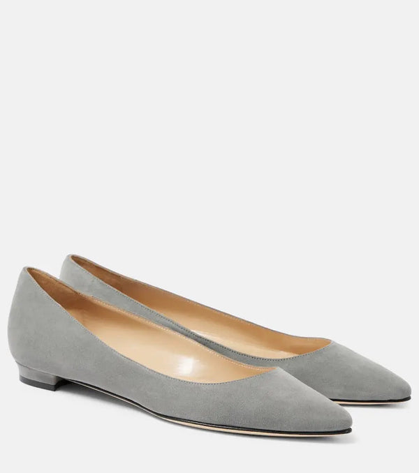 Manolo Blahnik Lanza BB suede ballet flats | LYBSTORE