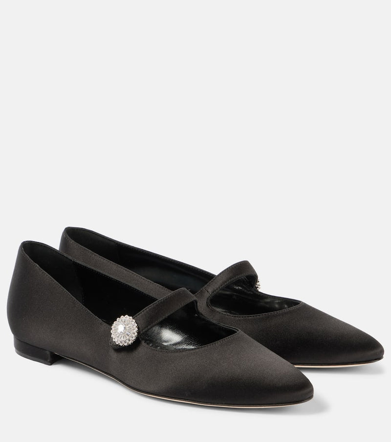 Manolo Blahnik Marijana satin ballet flats