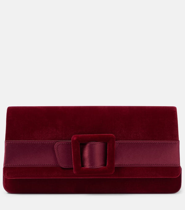 Manolo Blahnik Maygot satin-trimmed velvet clutch