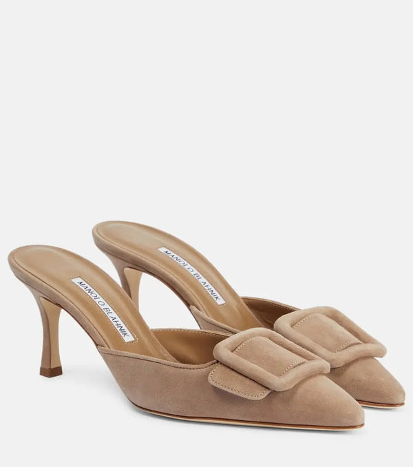 Manolo Blahnik Maysale 70 suede mules | LYBSTORE