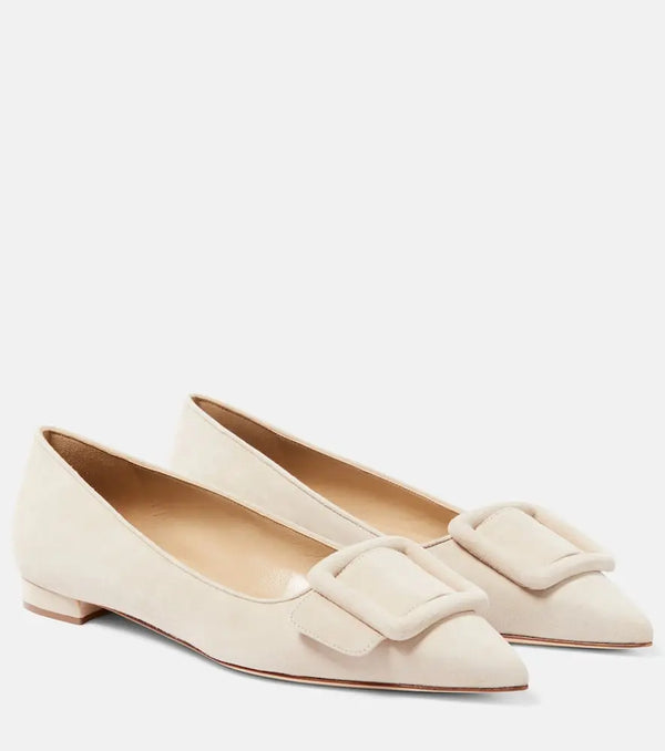 Manolo Blahnik Maysale suede flats | LYBSTORE