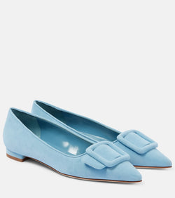 Manolo Blahnik Maysalepumpflat suede ballet flats