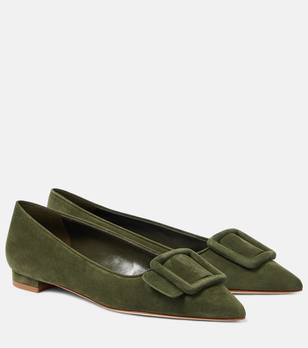 Manolo Blahnik Maysalepumpflat suede ballet flats