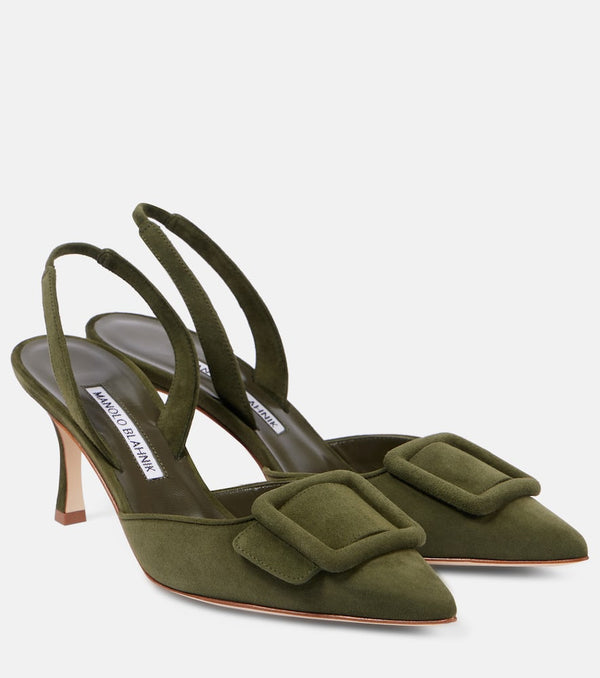 Manolo Blahnik Maysli suede slingback pumps