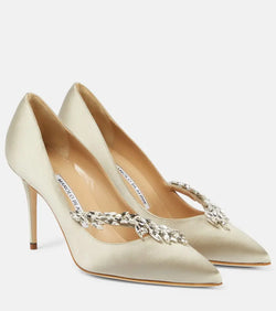 Manolo Blahnik Nadira 90 embellished satin pumps