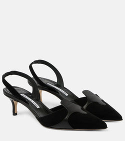 Manolo Blahnik Poligleto 50 suede slingback pumps