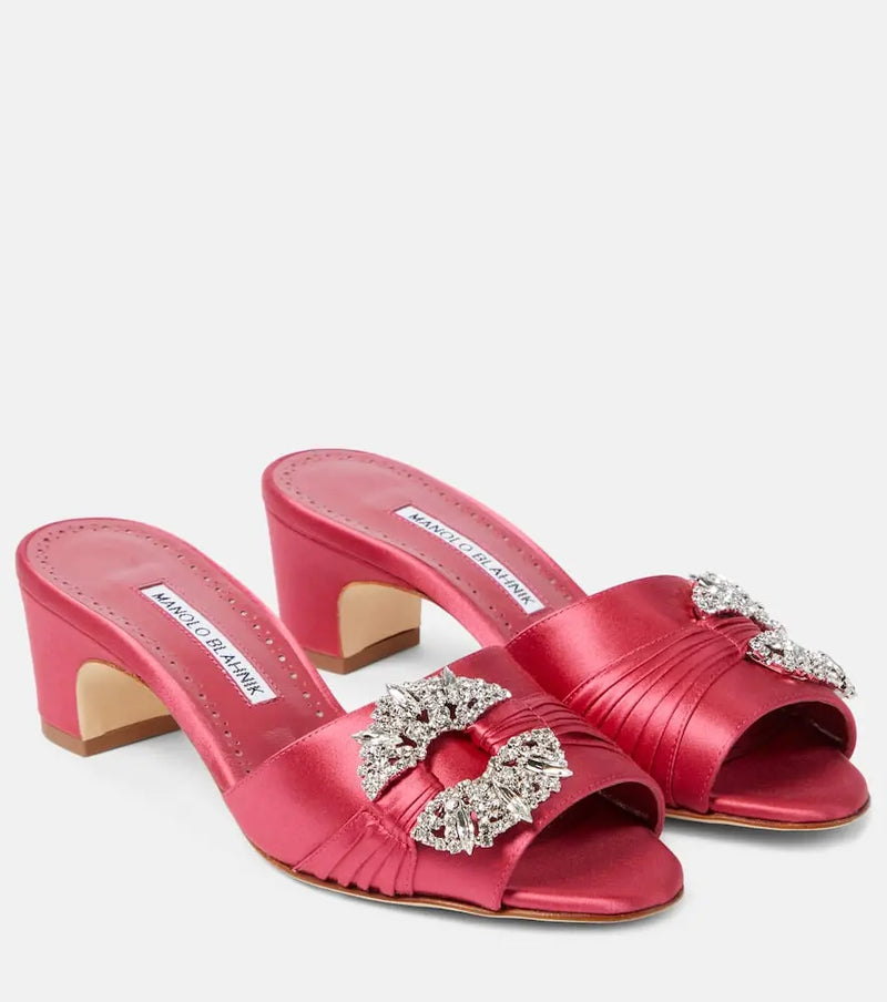 Manolo Blahnik Prinap satin mules | LYBSTORE