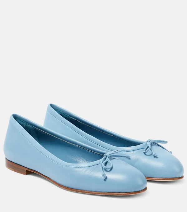 Manolo Blahnik Veralli leather ballet flats | LYBSTORE