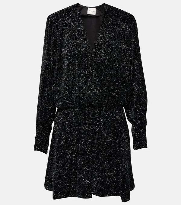 Marant Etoile Alexane glitter velvet minidress | LYBSTORE