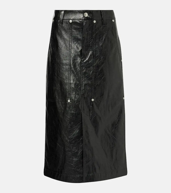 Marant Etoile Angele faux leather midi skirt | LYBSTORE